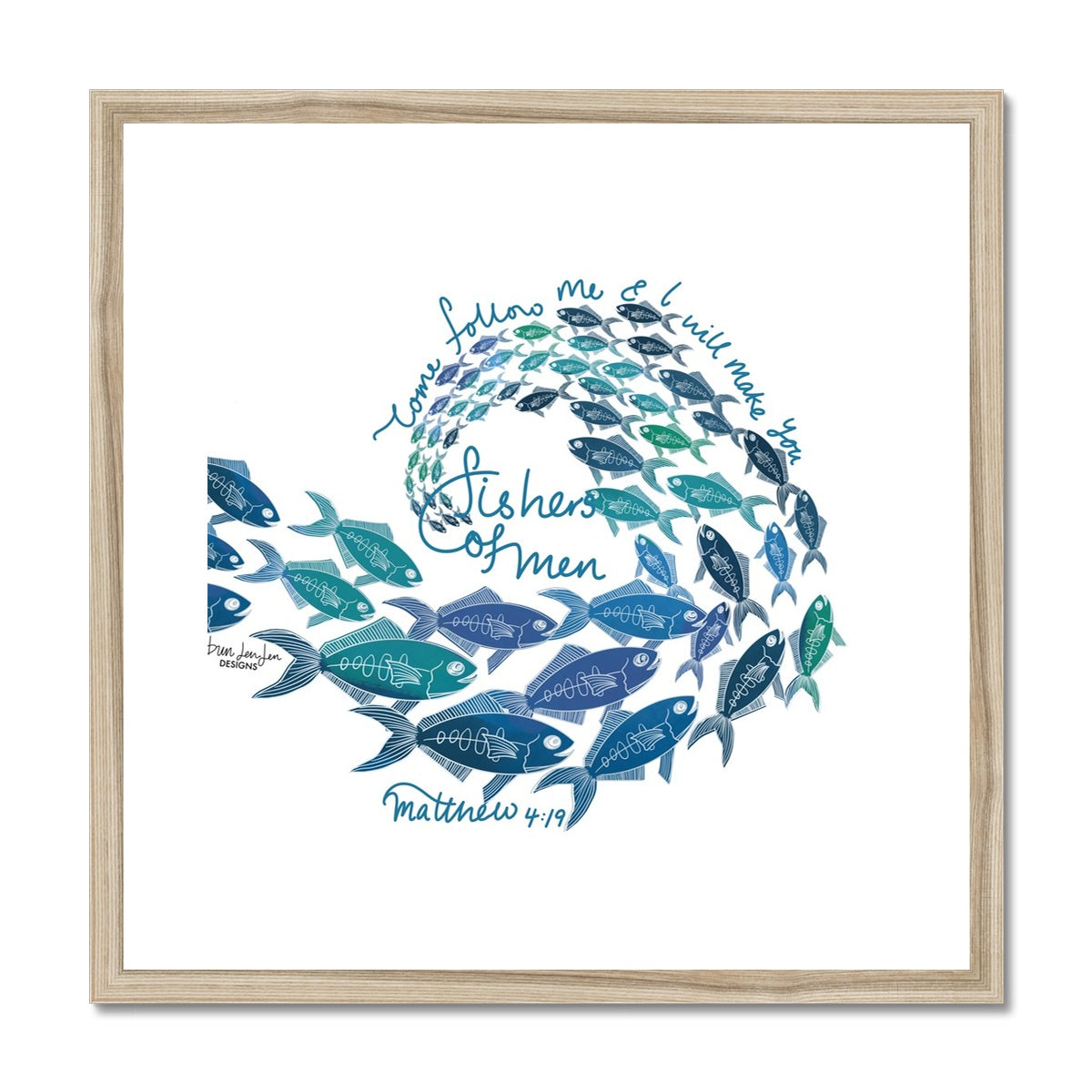 Fishers of Men - Matthew 4:19 | Framed Art Print