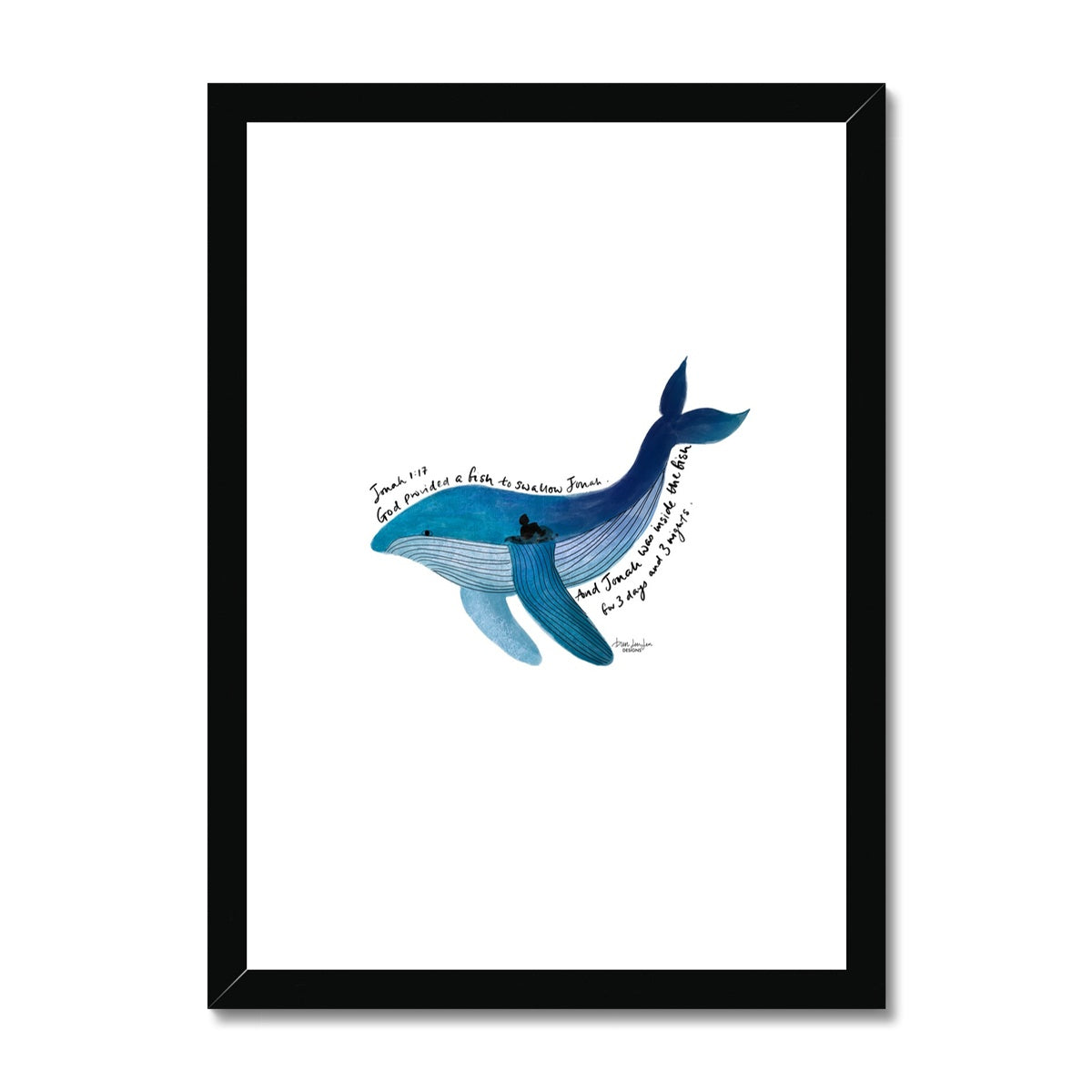 Jonah and the whale - Jonah 1:17 | Framed Art Print