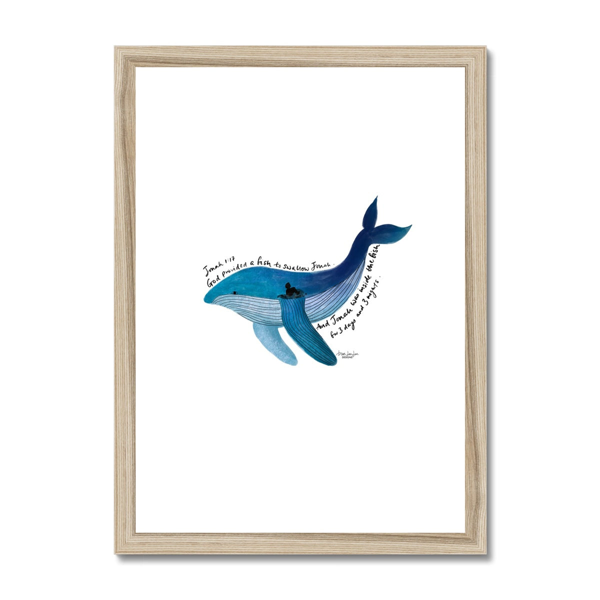 Jonah and the whale - Jonah 1:17 | Framed Art Print