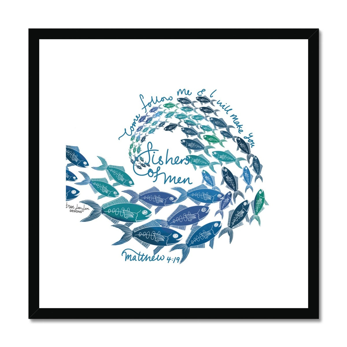 Fishers of Men - Matthew 4:19 | Framed Art Print