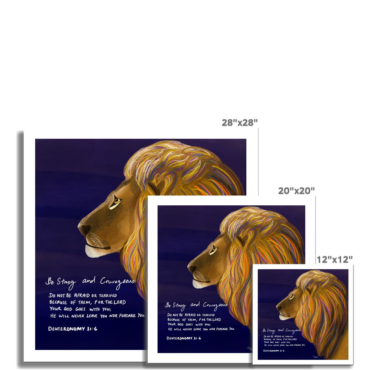 Lion of Judah - Deuteronomy 31:6 | Premium Fine Art Print