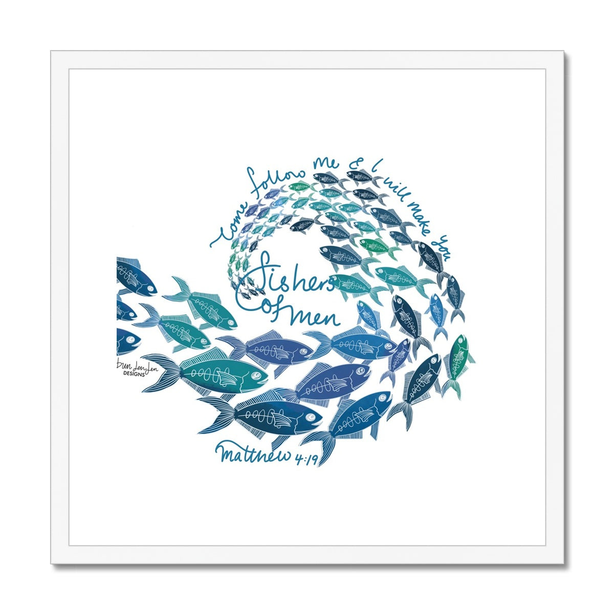 Fishers of Men - Matthew 4:19 | Framed Art Print