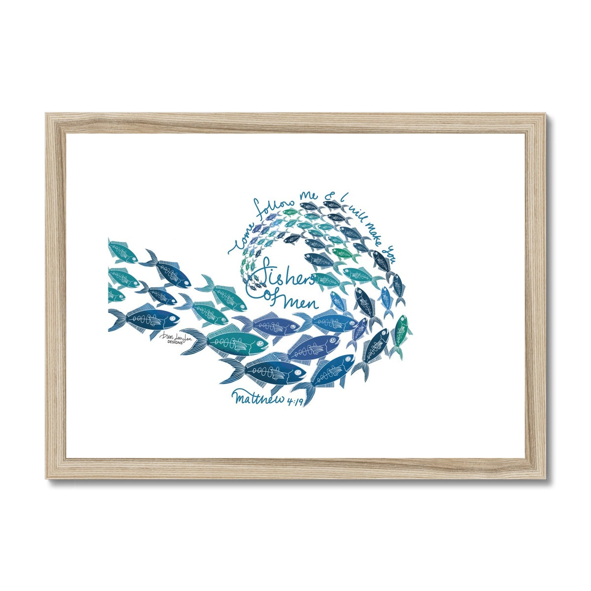 Fishers of Men - Matthew 4:19 | Framed Art Print