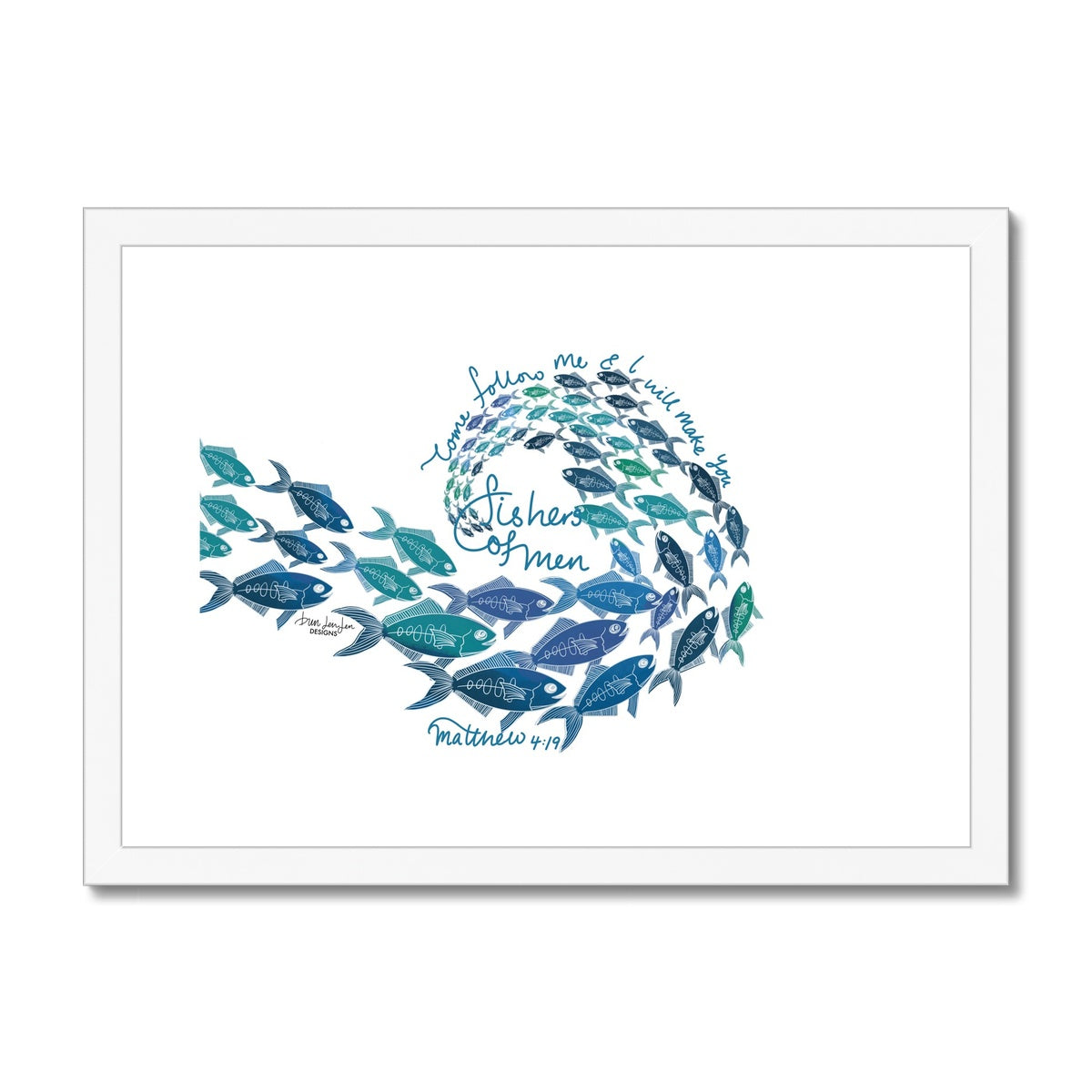 Fishers of Men - Matthew 4:19 | Framed Art Print